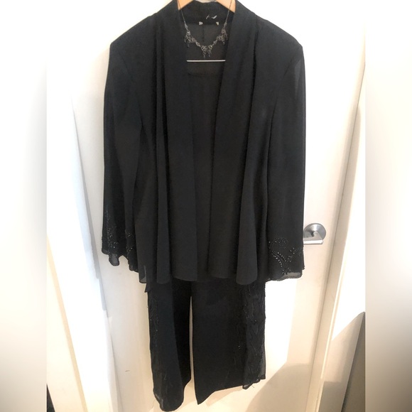 Nygard Jackets & Blazers - 2 PC Nygard Dress Pant & Jkt 12 Set Black w Sequinned Flame Detail on Pant & Jkt